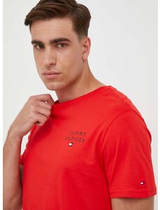 Bavlnené tričko Tommy Hilfiger oranžová farba, melanžový, UM0UM02916
