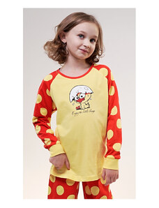 Vienetta Kids Detské pyžamo dlhé Malé kurča, farba žltá, 100% bavlna