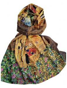 Katrin's Fashion Hodvábny Dámsky elegantný šál Klimt