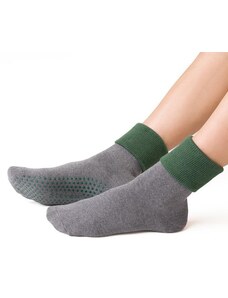 Steven Dámske protišmykové ponožky sivo zelené, veľ. 38-40