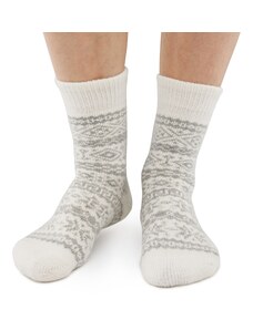 Vlnka Ovčie ponožky Merino s nórskym vzorom sivá