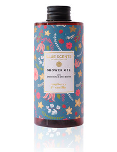 Blue Scents Shower gel raspberry & vanilla - Sprchovací gél s malinami a vanilkou 300 ml