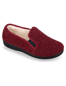 MJARTAN-Červené uzatvorené papuče z ovčej vlny