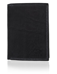 Pánska kožená peňaženka v čiernej farbe - A