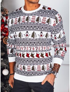 Dstreet Originálny biely vianočný sveter
