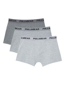 Pull&Bear Boxerky sivá / svetlosivá / čierna