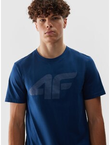 4F Pánske regular tričko s potlačou - denim