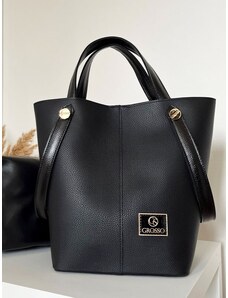 Elegantná kabelka do ruky s kapsičkou GROSSO GS-12B017-black