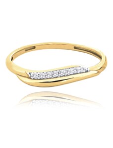 MINET Zlatý prsteň s bielymi zirkónmi Au 585/1000 veľkosť 56 - 1,10g