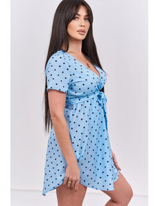 K-Fashion Modré bodkované šaty
