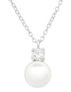 Strieborný náhrdelník Ball white