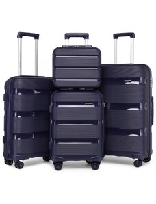Set kufrov - KONO pastelový 4set s kozmetickým kufríkom, modrý