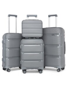 Set kufrov - KONO pastelový 4set s kozmetickým kufríkom, šedý
