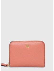 Kožená peňaženka Lauren Ralph Lauren dámsky,ružová farba,432876729