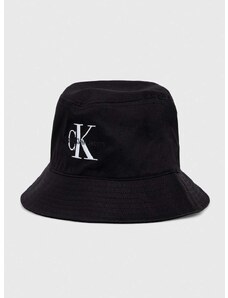 Bavlnený klobúk Calvin Klein Jeans čierna farba,bavlnený,K60K611029