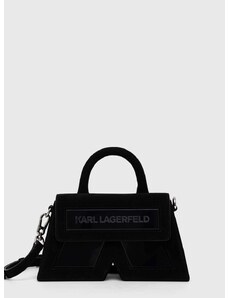 Semišová kabelka Karl Lagerfeld zelená farba