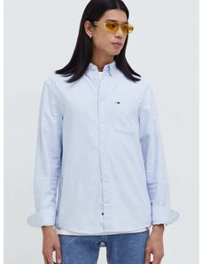 Bavlnená košeľa Tommy Jeans pánska, regular, s golierom button-down, DM0DM18335