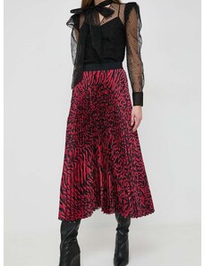 Sukňa Karl Lagerfeld červená farba, midi, áčkový strih