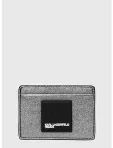 Puzdro na karty Karl Lagerfeld Jeans strieborná farba