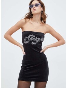 Zamatové šaty Juicy Couture čierna farba, mini, priliehavá