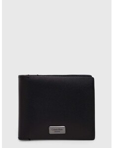 Kožená peňaženka Calvin Klein Jeans pánsky, čierna farba, K50K511451