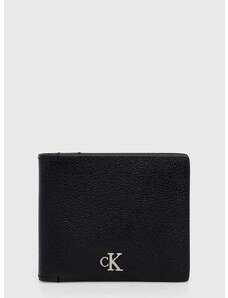 Kožená peňaženka Calvin Klein Jeans pánsky,čierna farba,K50K511445