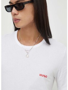 Bavlnené tričko HUGO 3-pak pánsky,biela farba,jednofarebný,50493972