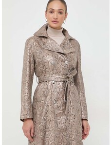 Kabát Guess MILA dámsky, béžová farba, prechodný, dvojradový, W4RL31 WFZU0