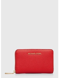 Kožená peňaženka MICHAEL Michael Kors dámsky, červená farba