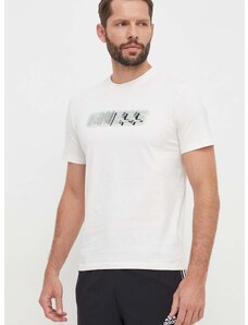 Bavlnené tričko Guess NIKOLAS pánsky, béžová farba, s potlačou, Z4RI10 I3Z14