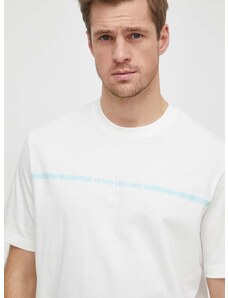 Bavlnené tričko Armani Exchange pánske, béžová farba, s potlačou, 3DZTLG ZJ9JZ