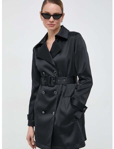 Kabát Guess LUANA dámsky, čierna farba, prechodný, dvojradový, W4RL08 WFJ02