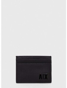 Kožené puzdro na karty Armani Exchange čierna farba, 958053 3F892 NOS