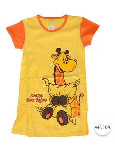 Dievčenská nočná košeľa ŽIRAFKA-2, veľ.104, žltá, Vienetta Secret