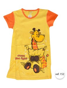 Dievčenská nočná košeľa ŽIRAFKA-4, veľ.152, žltá, Vienetta Secret