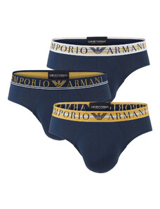 EMPORIO ARMANI - slipy 3PACK stretch cotton fashion Armani logo buio marine colore - limited edition