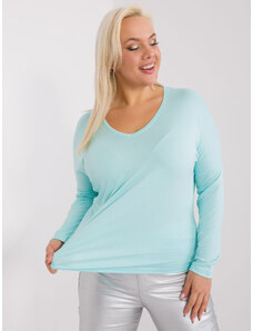 Fashionhunters Mint smooth viscose blouse in higher size Elisa