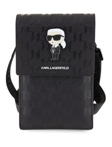Karl Lagerfeld Saffiano Monogram Wallet Phone Tasche Ikonik NFT schwarz KLWBSAKHPKK