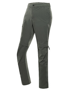 Pánske nohavice s nepremokavou úpravou a odnímateľnými nohavicami. ALPINE PRO NESC olivín