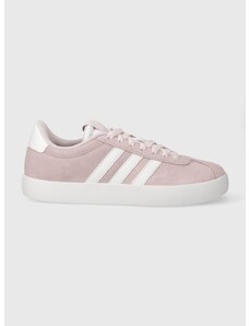 Semišové tenisky adidas COURT ružová farba, ID6281