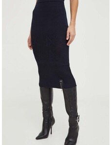 Bavlnená sukňa Armani Exchange tmavomodrá farba, midi, puzdrová, 3DYN1A YMZ1Z