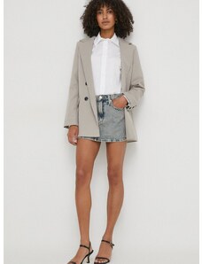 Rifľová sukňa Calvin Klein Jeans mini,rovný strih,J20J222502