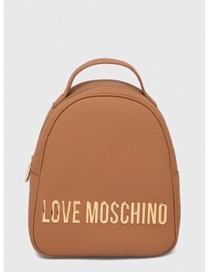 Ruksak Love Moschino dámsky, hnedá farba, malý, jednofarebný