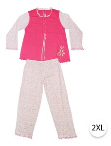 Dámske pyžamo Kvetiny, 2XL, ružová, Vienetta Secret