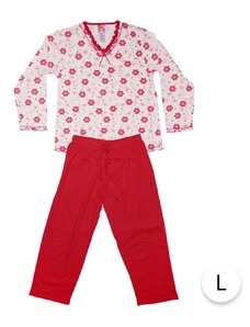 Dámske pyžamo KVETY-1, L, červeno-maslová, Vienetta Secret