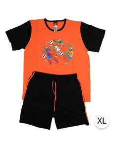 Pánske pyžamo FUTBAL, XL, čierno-oranžová, COOL Comics