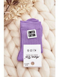 Kesi Children's smooth socks with appliqué, purple