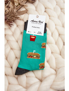 Kesi Hamburger Men's Green Socks
