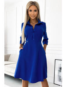 Numoco Kráľovsky modré košeľové šaty Sandy 286-6