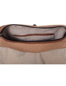 Bagind Putuy Tramp - unisex cestovná taška látková s koženými detailmi hnedá, ručná výroba